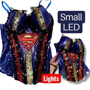DC Comics Blue and Gold Supergirl Sequin Corset